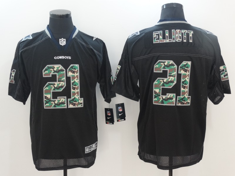 Men's Dallas Cowboys Ezekiel Elliott #21 Black Alternate Jersey